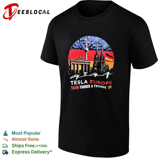 Giga Tesla Europe Team Fahrer und Freunde 26 Berlin Cologne Germany Landmarks shirt