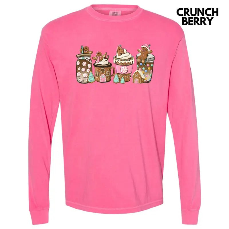 Gingerbread Lattes Long Sleeve Comfort Colors T-Shirt 'NLB'