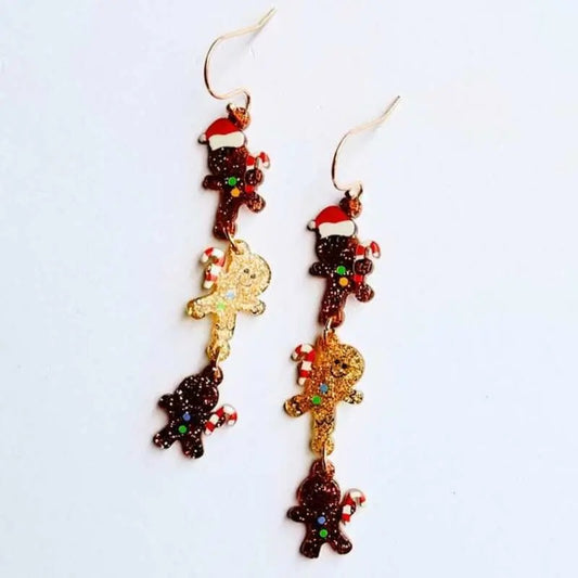 Gingerbread Men Dangle Earrings