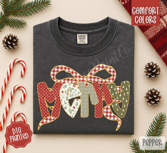 Gingham Merry Shirt Comfort Colors, Trendy Women's Christmas Tshirt