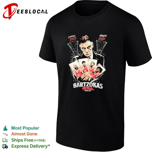 Giorgos Bartzokas Evan Fournier Sasha Vezenkov Nikola Milutinov Olympiacos shirt