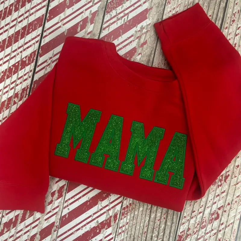 Glitter Christmas Mama Sweatshirt