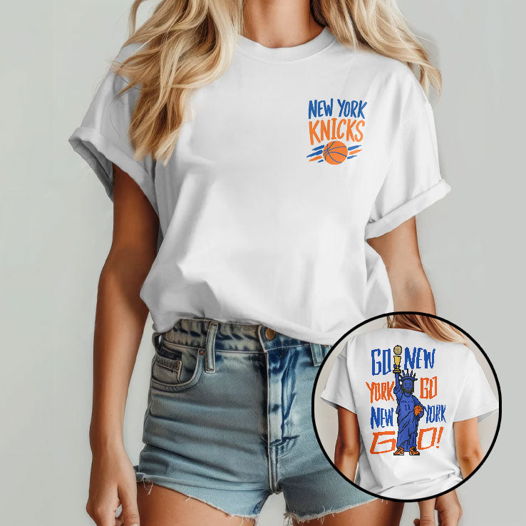 Go New York Go Statue Of Liberty Knicks Basketball T Shirt