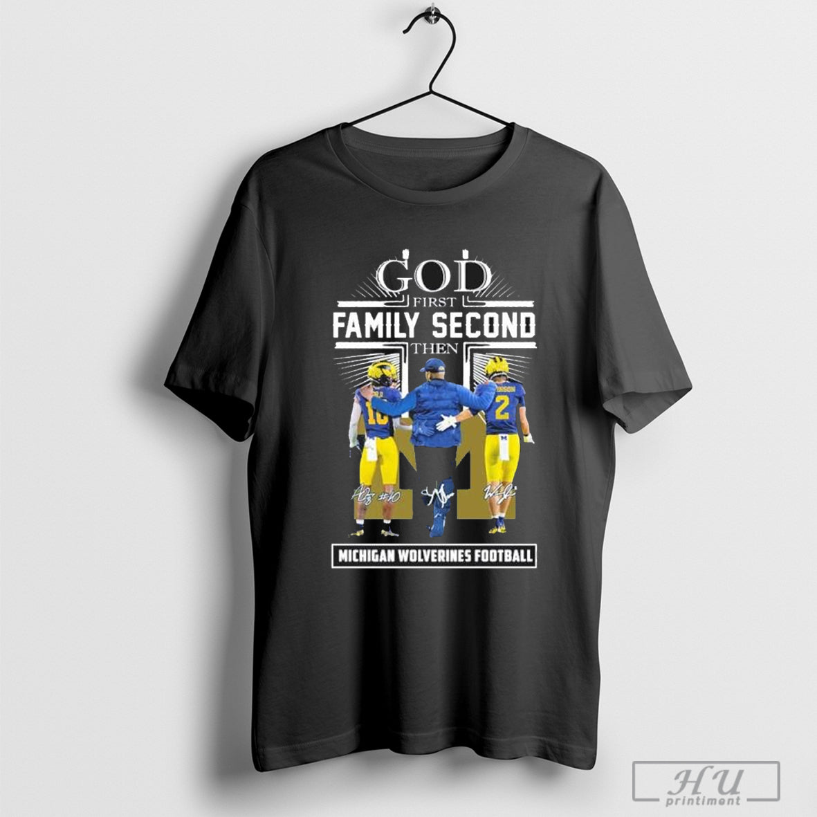 God First Family Second Then Michigan Wolverines Alex Orji Will Johnson And Sherrone Moore - clothing by TeeHivey.com