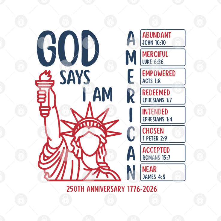God Says I Am American 250th Anniversary 1776 2026 Shirt