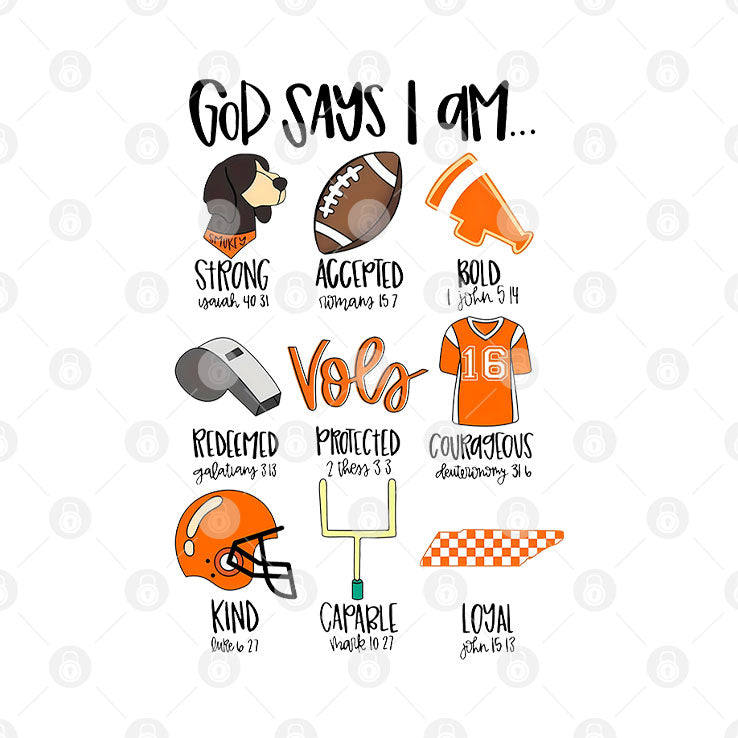 God Says I Am Tennessee Vols T Shirt
