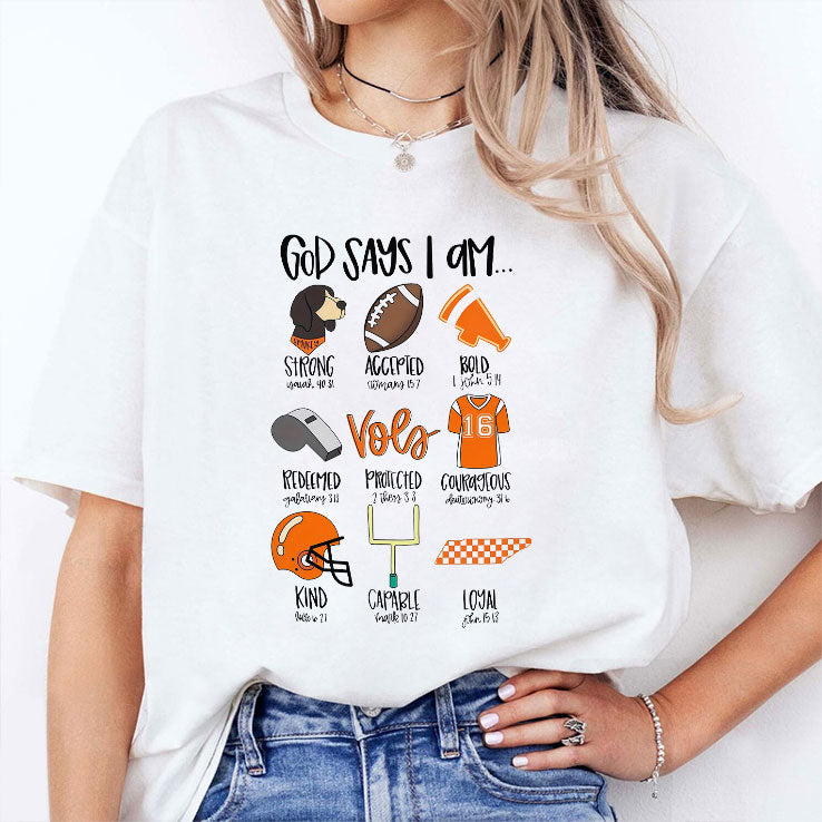 God Says I Am Tennessee Vols T Shirt