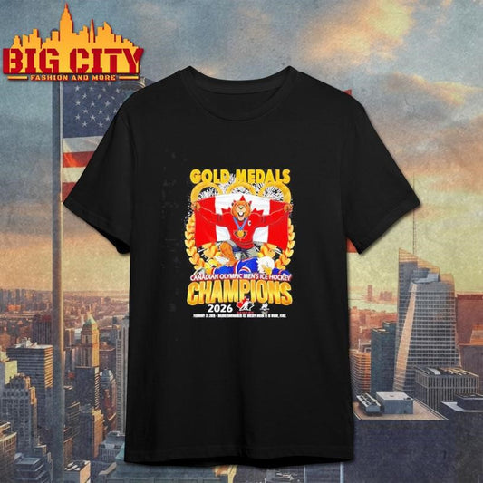 Gold Medals Canadian Olympic Men’s Ice Hockey Champions 2026 Shirt
