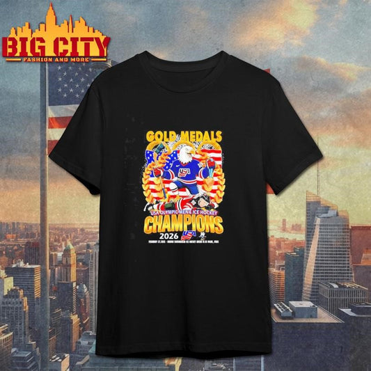Gold Medals USA Olympic Men’s Ice Hockey Champions 2026 mascot Shirt
