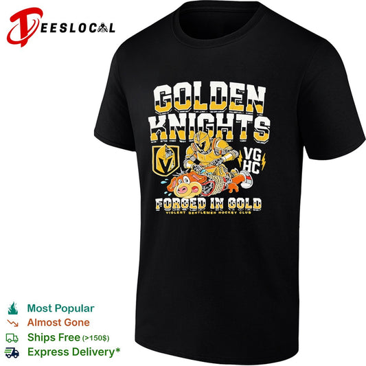 Golden Knights Vegas Hc Forged in Gold Violent Gentlemen Hockey Club parody shirt