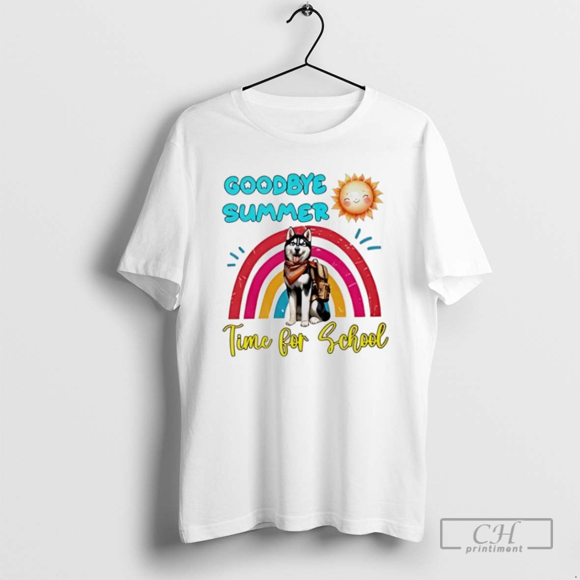 Goodbye Summer Dog Hello Fall Time For School T Shirts - clothing by TeeHivey.com