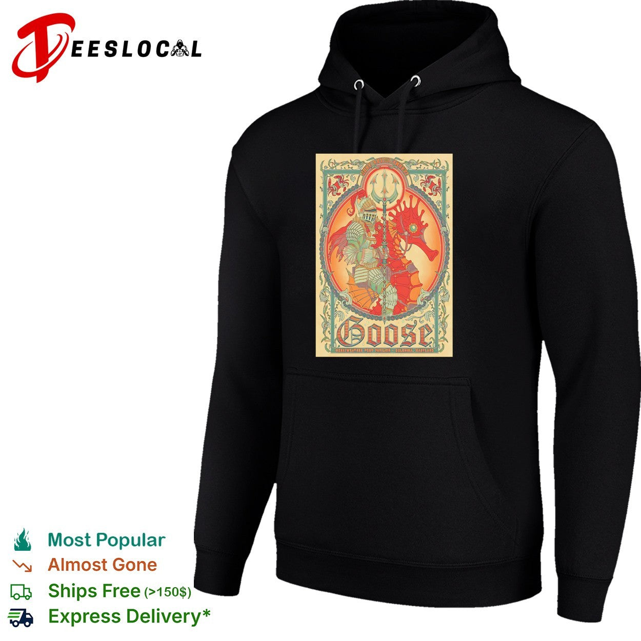 Goose band knight on seahorse poster shirt
