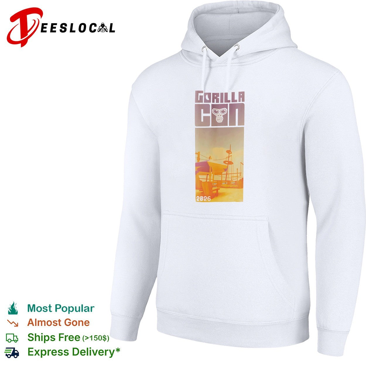 Gorilla con 2026 beach shirt
