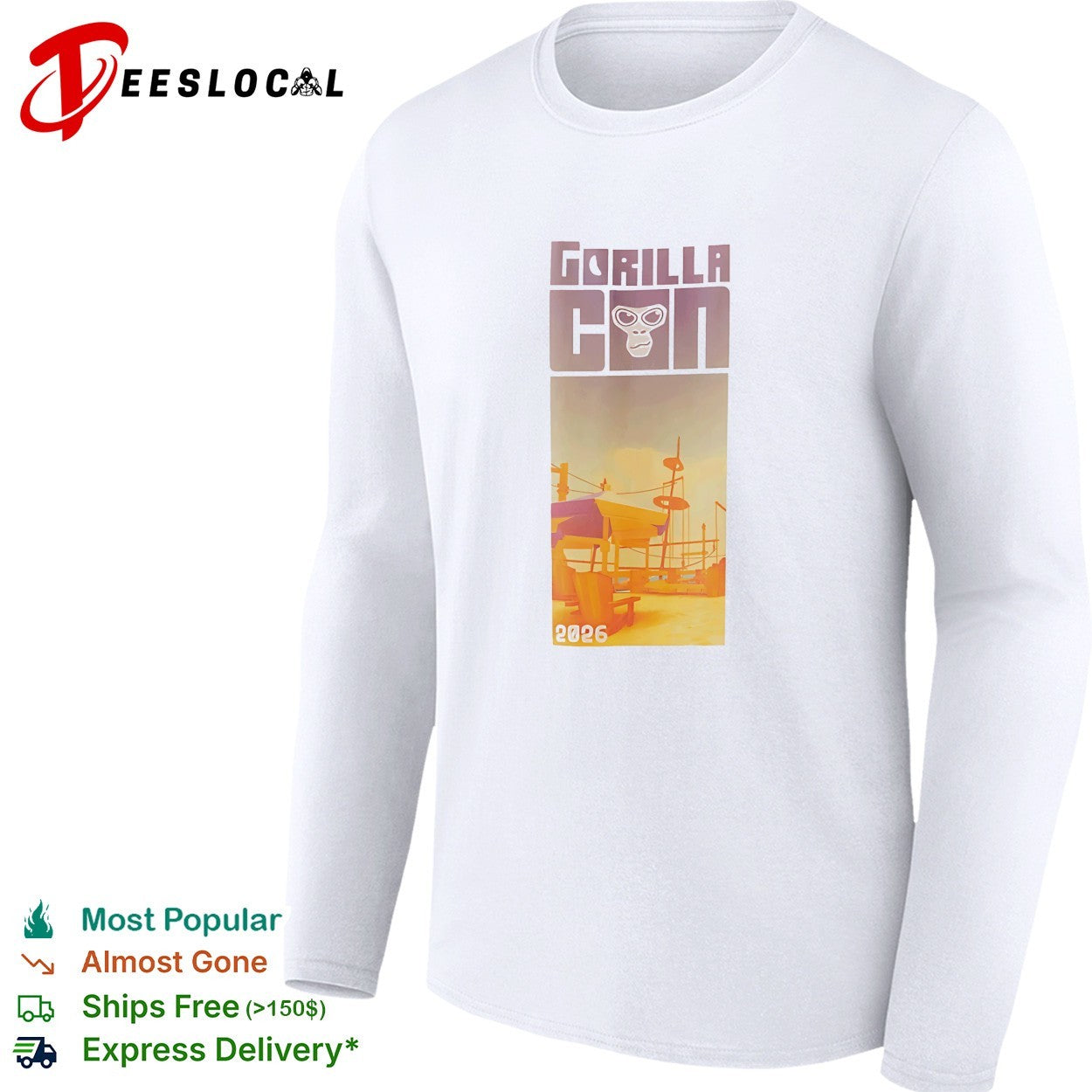 Gorilla con 2026 beach shirt