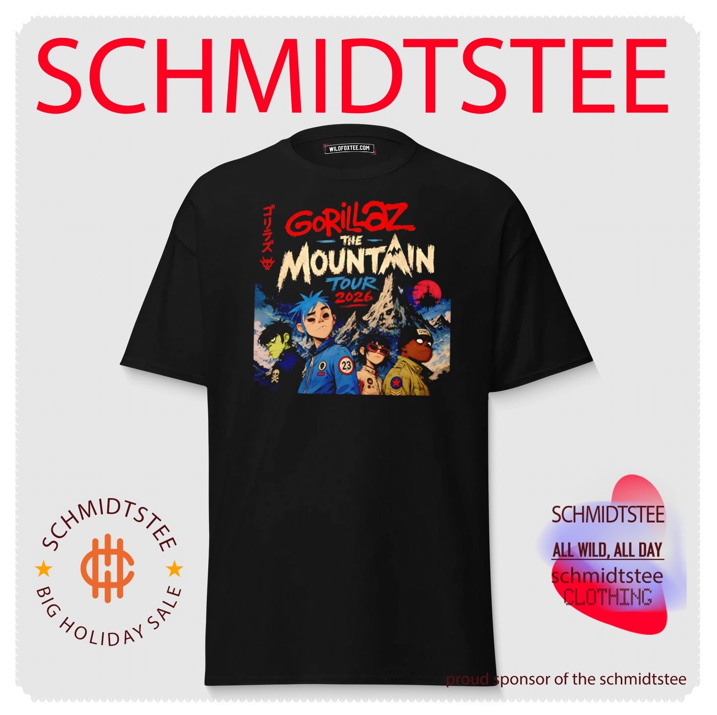 Gorillaz The Mountain Tour 2026 Damon Albarn shirt