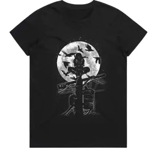Gothic Moon Ninja T-Shirt | Dark Aesthetic Anime Streetwear | Viral TikTok Fashion Sweatshirt, Hoodie, Comfort Colors