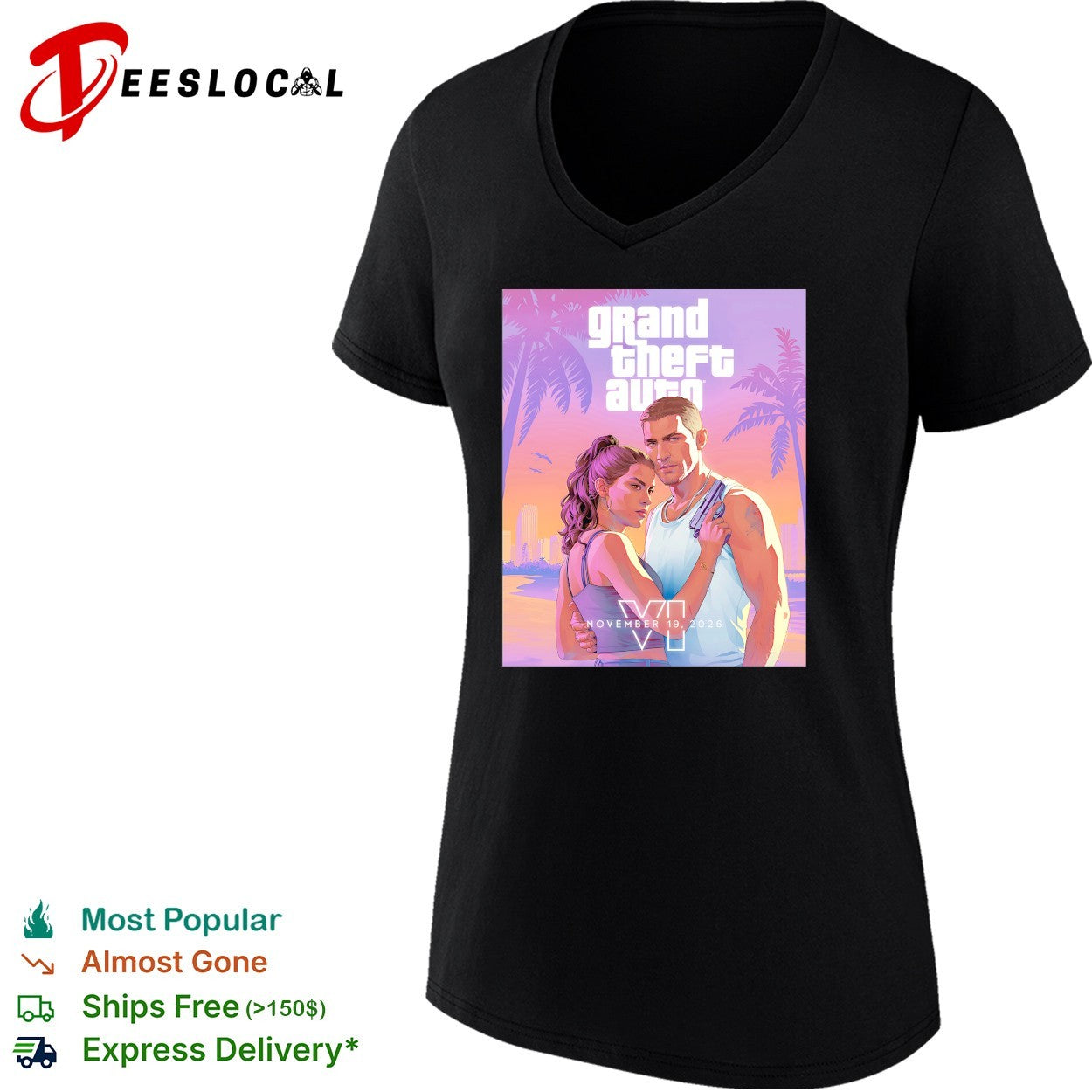 Grand Theft Auto 6 couple Vice City poster shirt