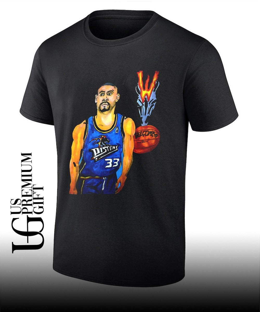 Grant Hill Detroit Pistons NBA basketball caricature shirt