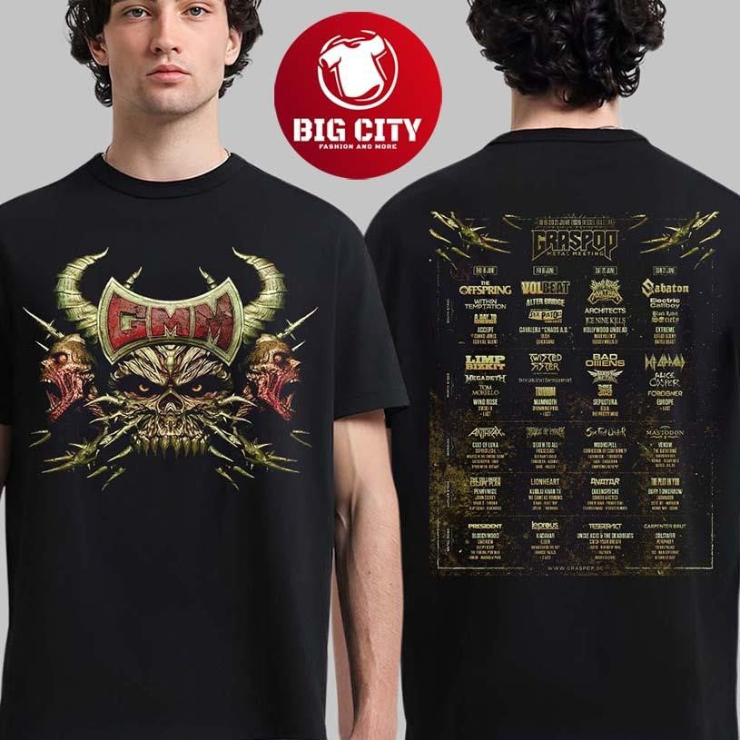 Graspop Metal Meeting 2026 Festival Full Lineup Dessel Belgium Two Sided Tee (1)