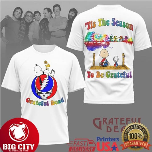 Grateful Dead x Peanuts Tis The Season To Be Grateful Tie Dye Two Sided Shirt
