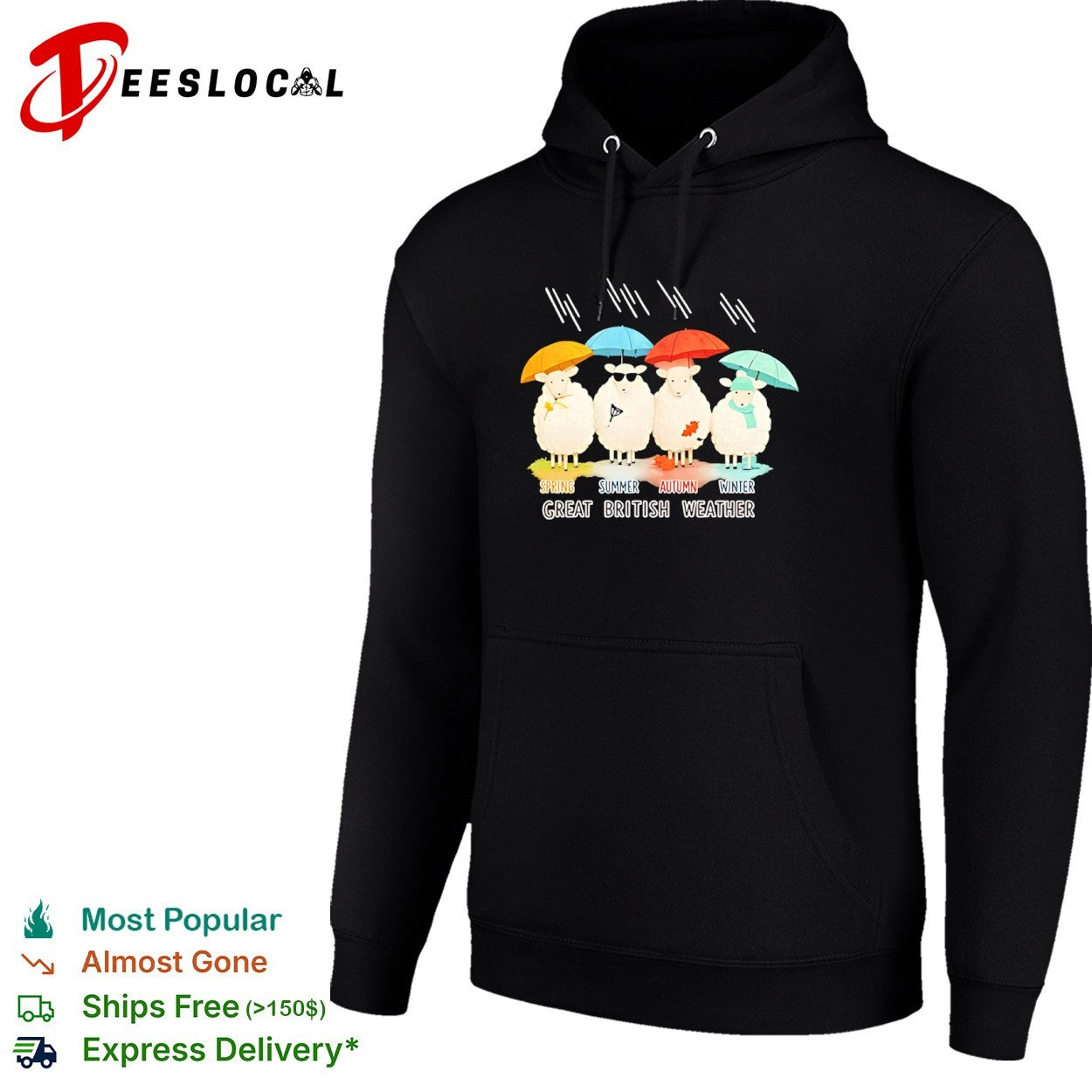 Great British Weather Spring Summer Autumn Winter Sheep shirt