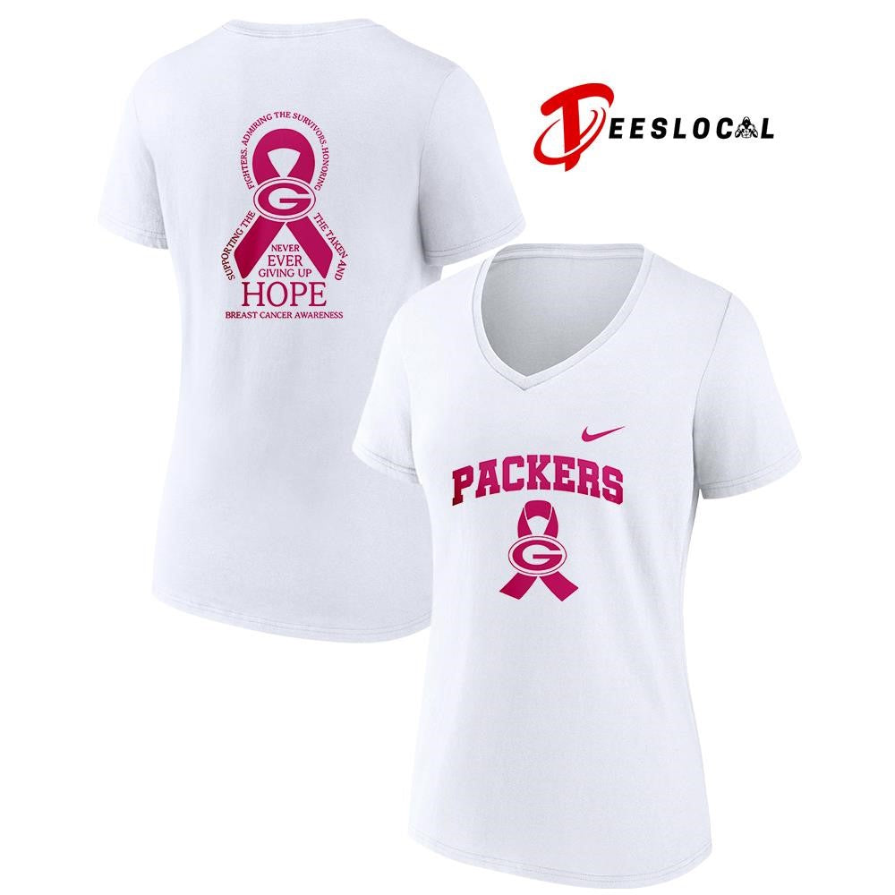 Green Bay Packers never ever giving up hope cancer awareness shirt