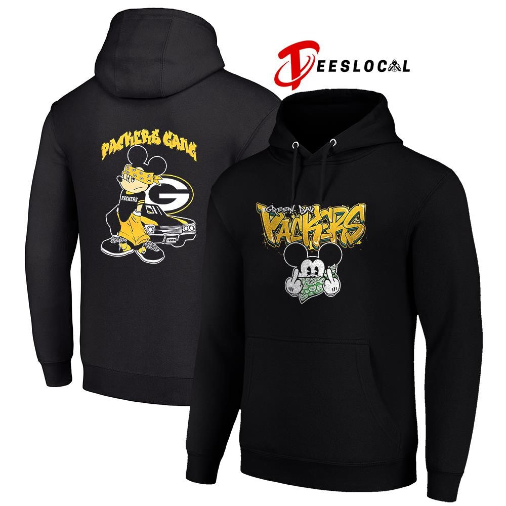 Green Bay Packers x Gangsta Mickey Mouse middle finger shirt