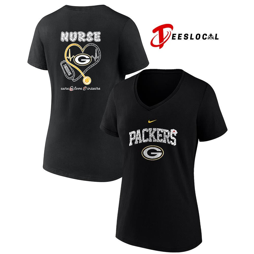 Green Bay Packers x Nurse care love inspire logo shirt