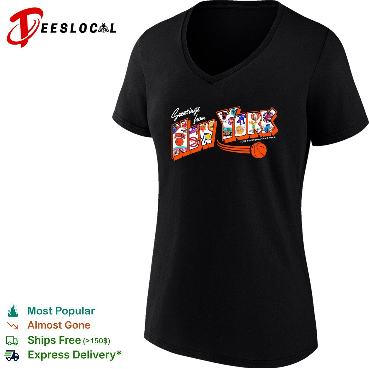 Greetings from New York NBA Teams Collage Basketball shirt