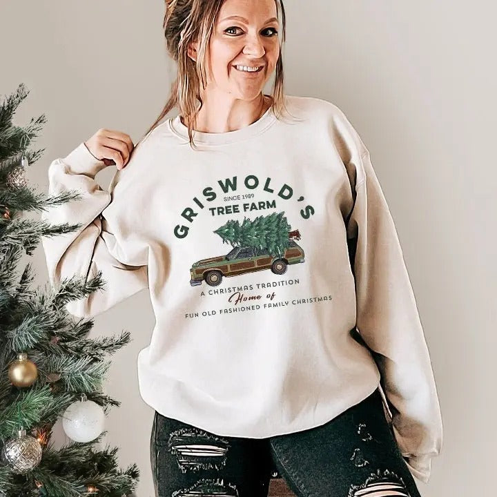 Griswold's Sweatshirt, griswold's tree farm top, Fun Old Fashioned Family Christmas, Christmas Sweatshirt, Cute Xmas...