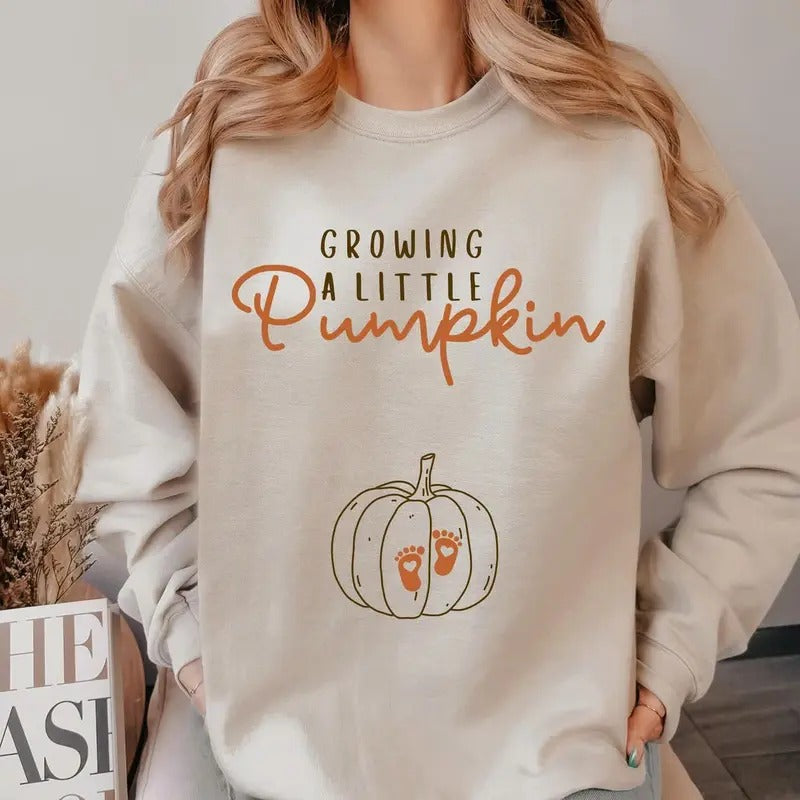 Growing A Little Pumpkin Shirt Fall Maternity Sweater Pregnancy Thanksgiving Sweatshirt Fall Pregnancy Announcement Gift Pregnancy Reveal