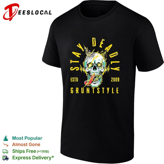 Grunt Style stay deadly est 2009 skull graphic shirt