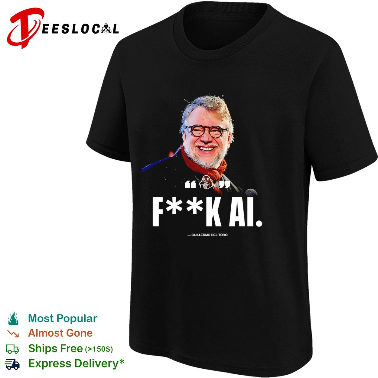 Guillermo del Toro fk AI Quote for Film Industry Enthusiasts Casual Cotton shirt