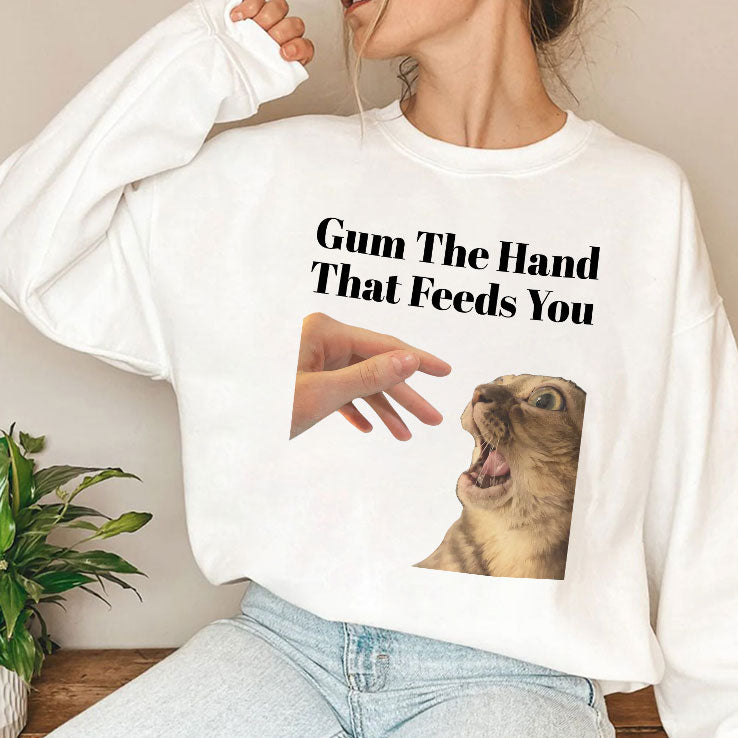 Gum The Hand That Feeds You Cat Shirt