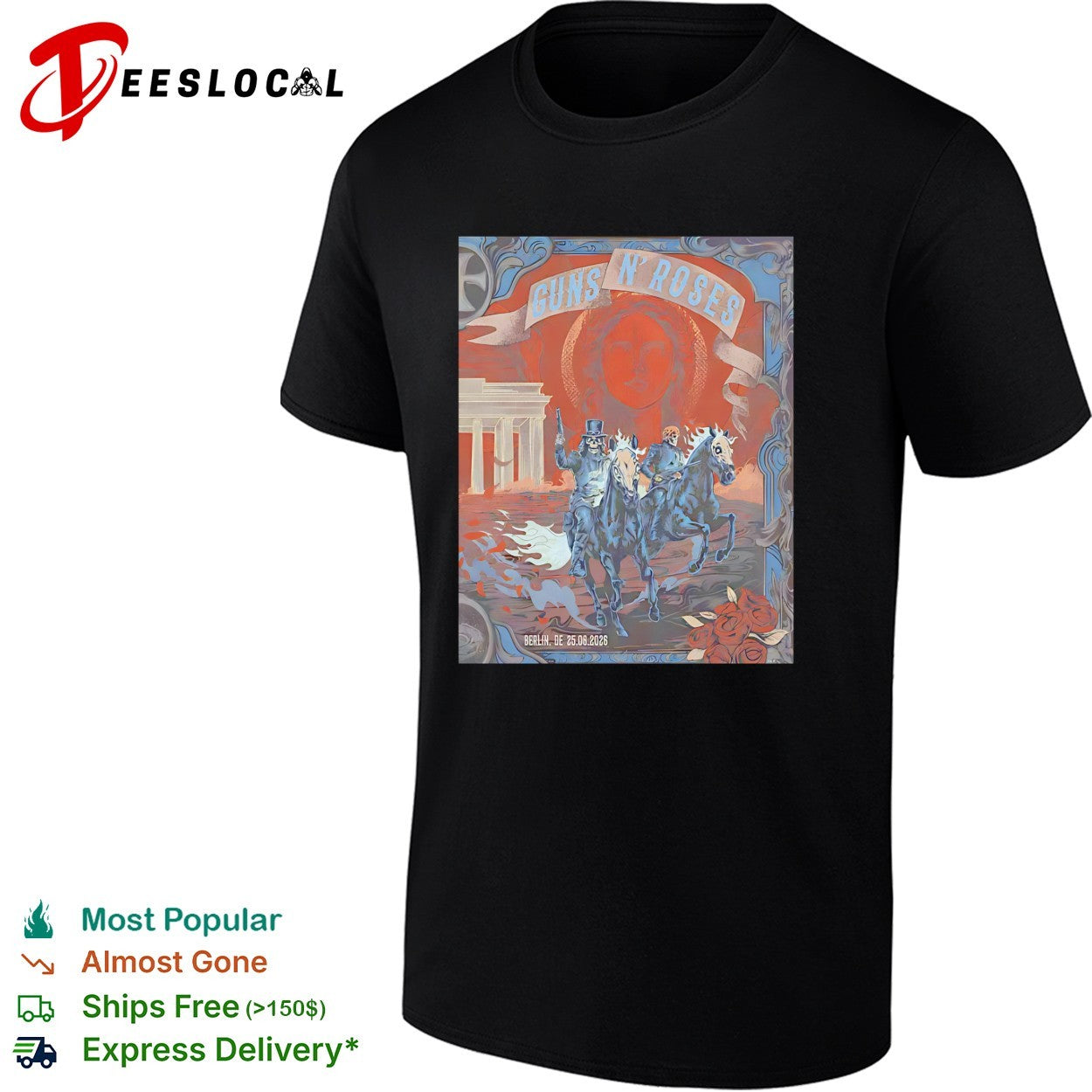 Guns N Roses Berlin Germany at Uber Arena On 25 June 2026 shirt