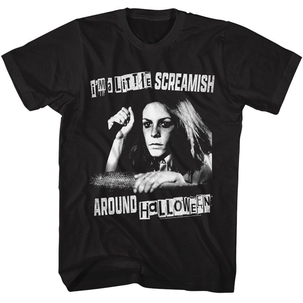 Halloween - A Little Screamish - American Classics - Solid Black Adult Short Sleeve T-Shirt (Image 1)