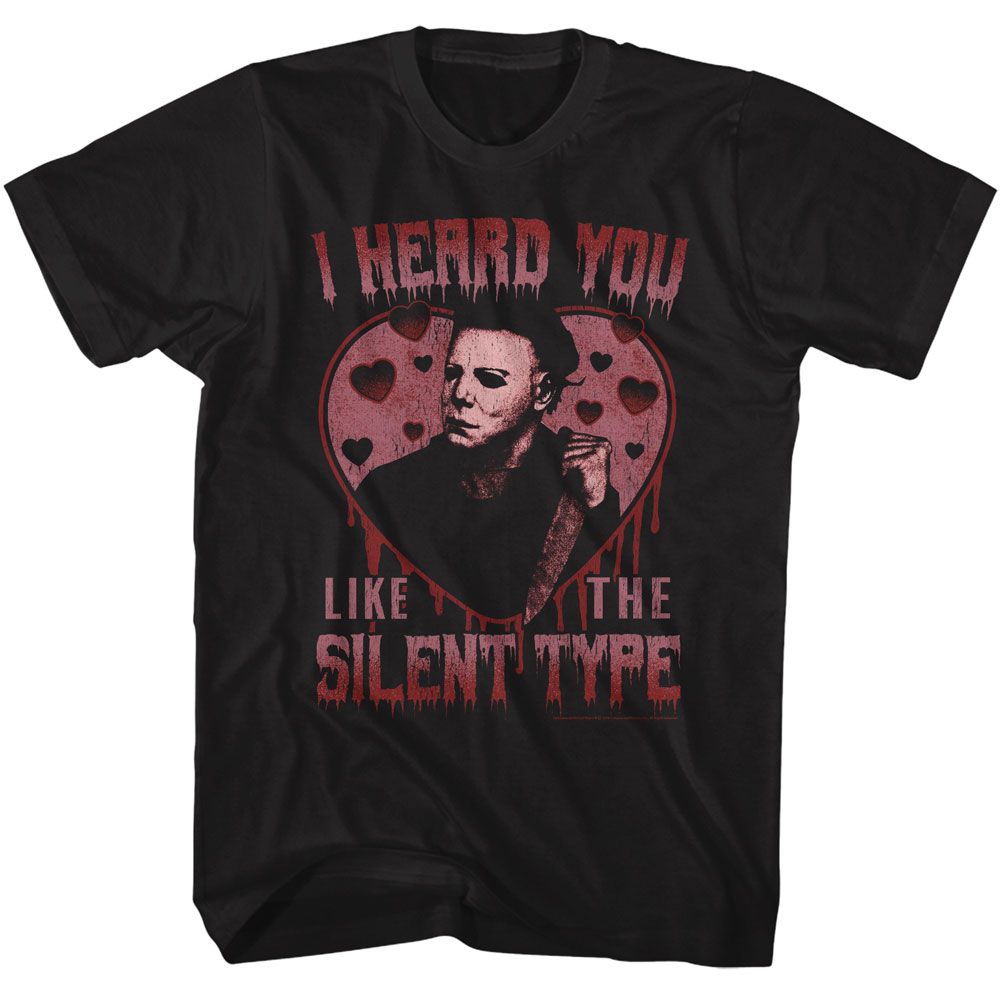 Halloween - Silent Type - American Classics - Solid Black Adult Short Sleeve T-Shirt