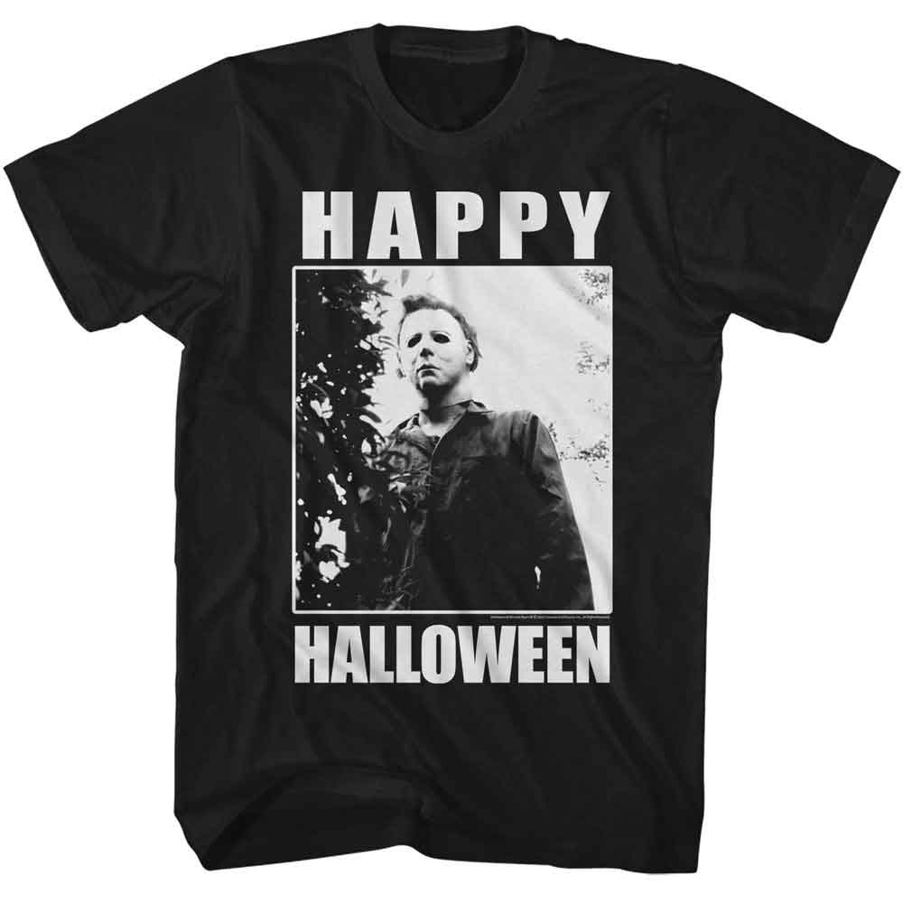 Halloween - Happy - American Classics - Solid Black Adult Short Sleeve T-Shirt - clothing by TeeHivey.com (Image 1)