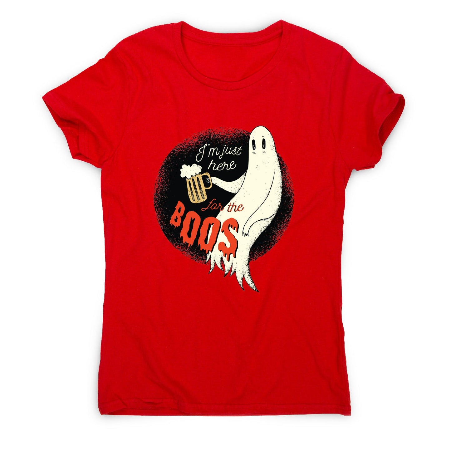 Halloween drinking ghost funny - women's t-shirt