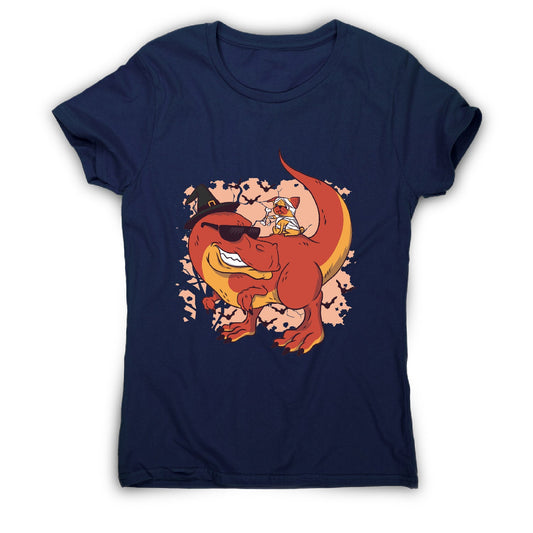 Halloween pug and dinosaur - funny halloween women's t-shirt