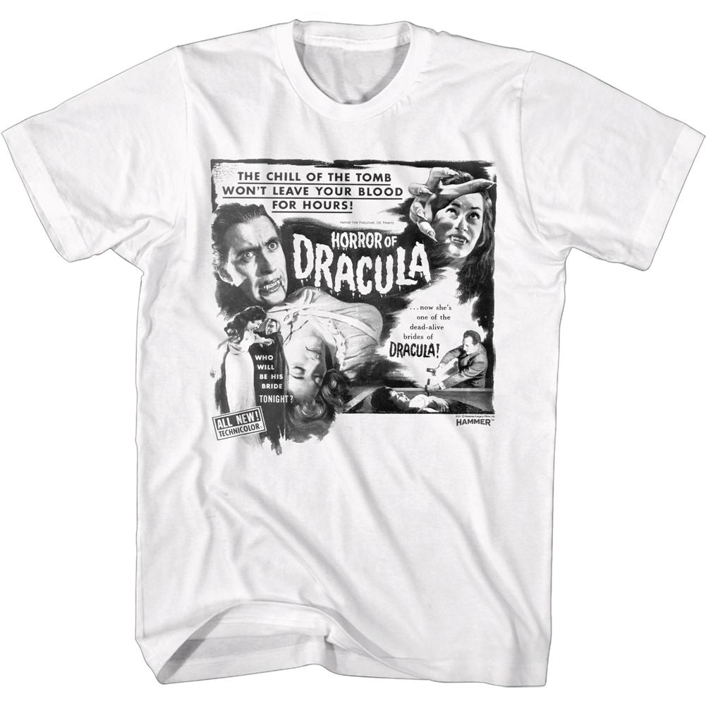 Hammer Horror - Black & White Horror Of Dracula - Short Sleeve - Adult - T-Shirt