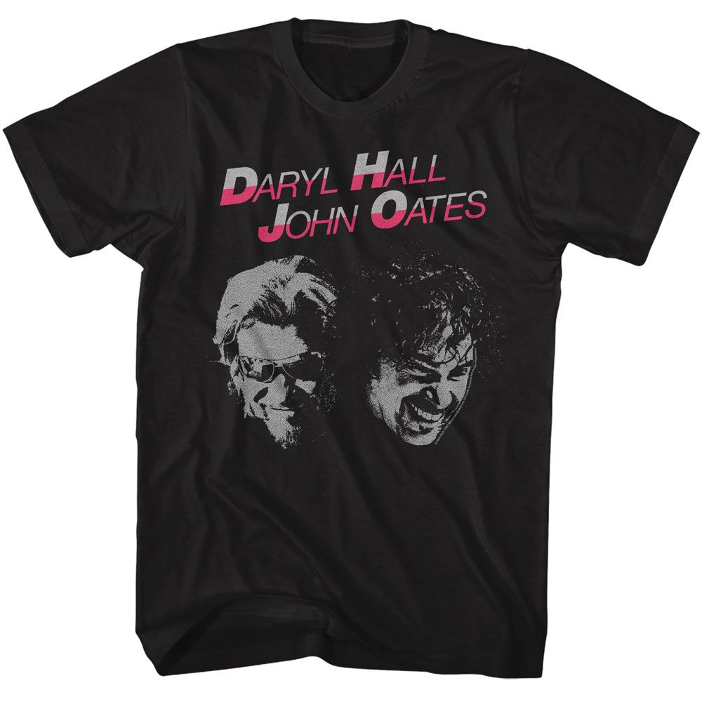 Hall And Oates - Two Bros Smiling - American Classics - Solid Black Adult Short Sleeve T-Shirt (Image 1)