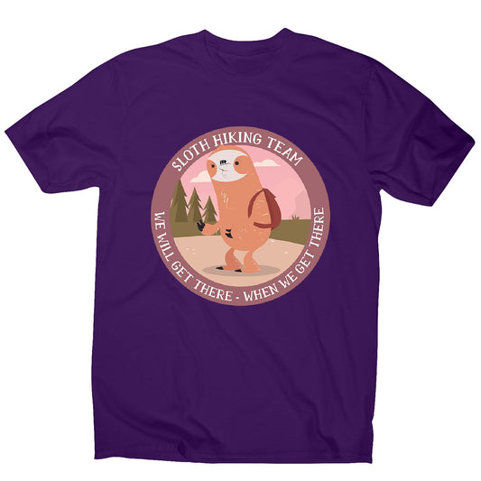 Hiking sloth - men's funny premium t-shirt