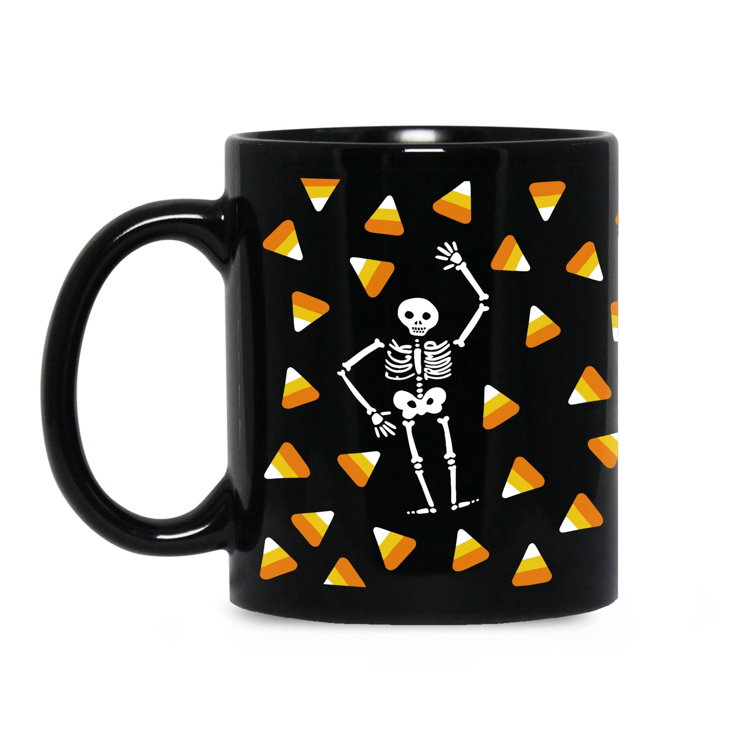 Halloween Candy Corn Skeleton Mug