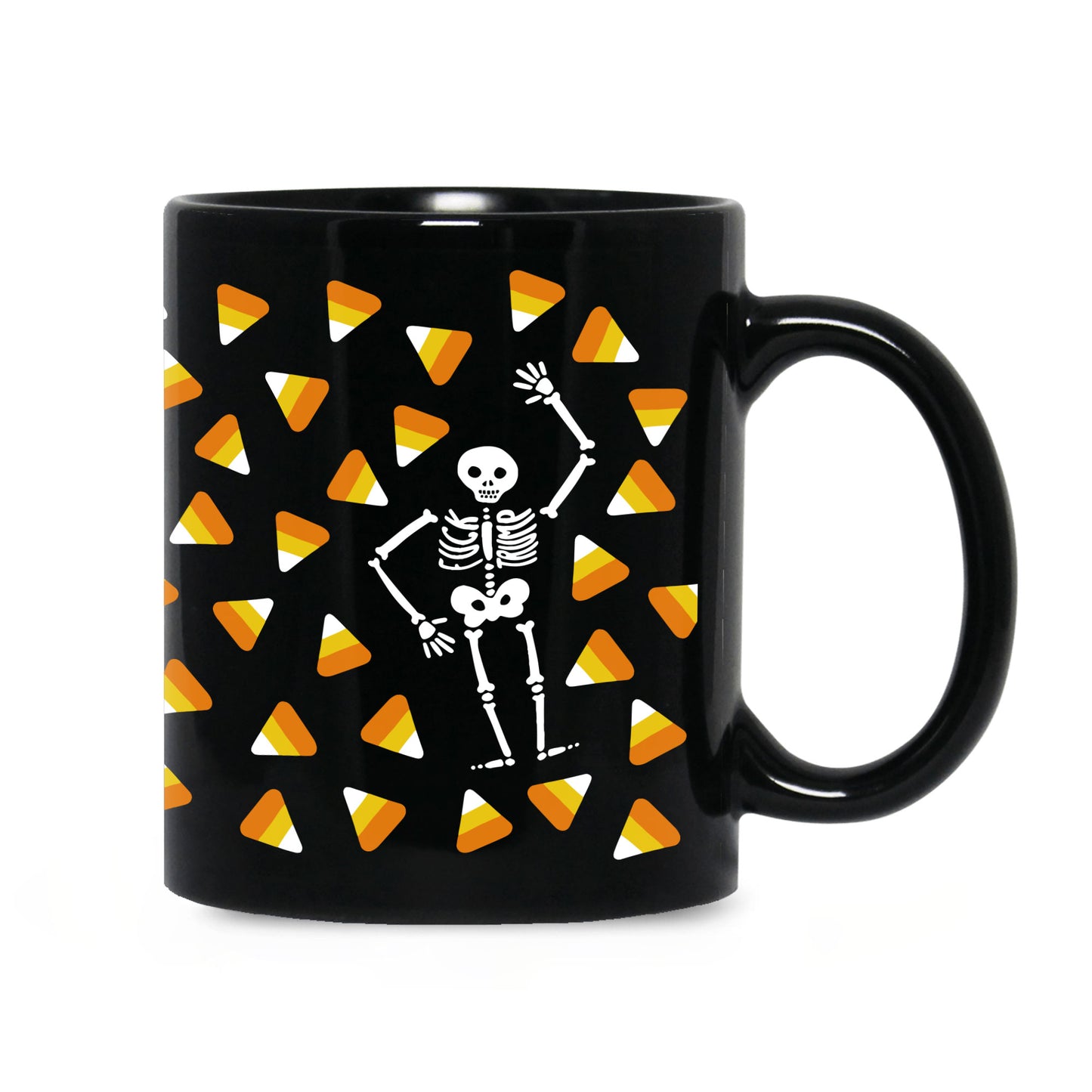 Halloween Candy Corn Skeleton Mug