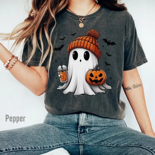 Halloween Ghost Comfort Colors Shirt, Cute Ghost Shirt, Womens Halloween Shirt, Cute Fall Shirt, Spooky Season Shirt, Gift For Halloween