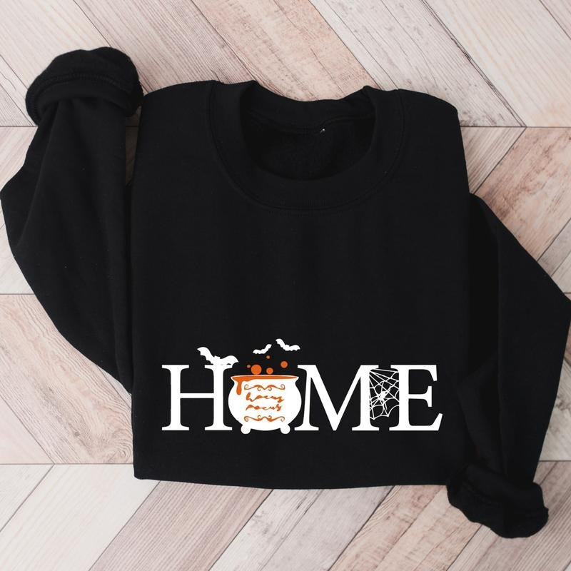 Halloween Sweatshirt, Matching Home Halloween Hoodie, Spooky Pumpkin Gift Sweater, Trick Or Treat Sweatshirt, Spooky Season Long Sleeve.