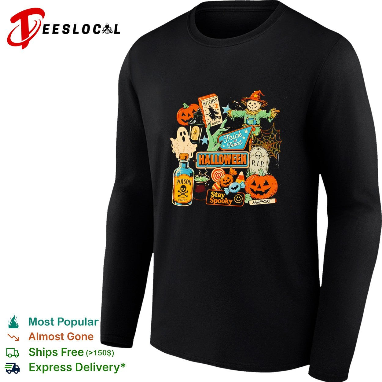 Halloween stay spooky collage shirt