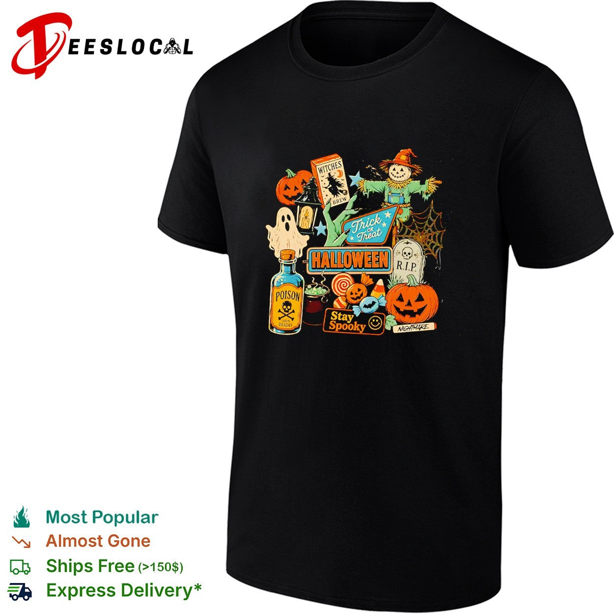 Halloween stay spooky collage shirt