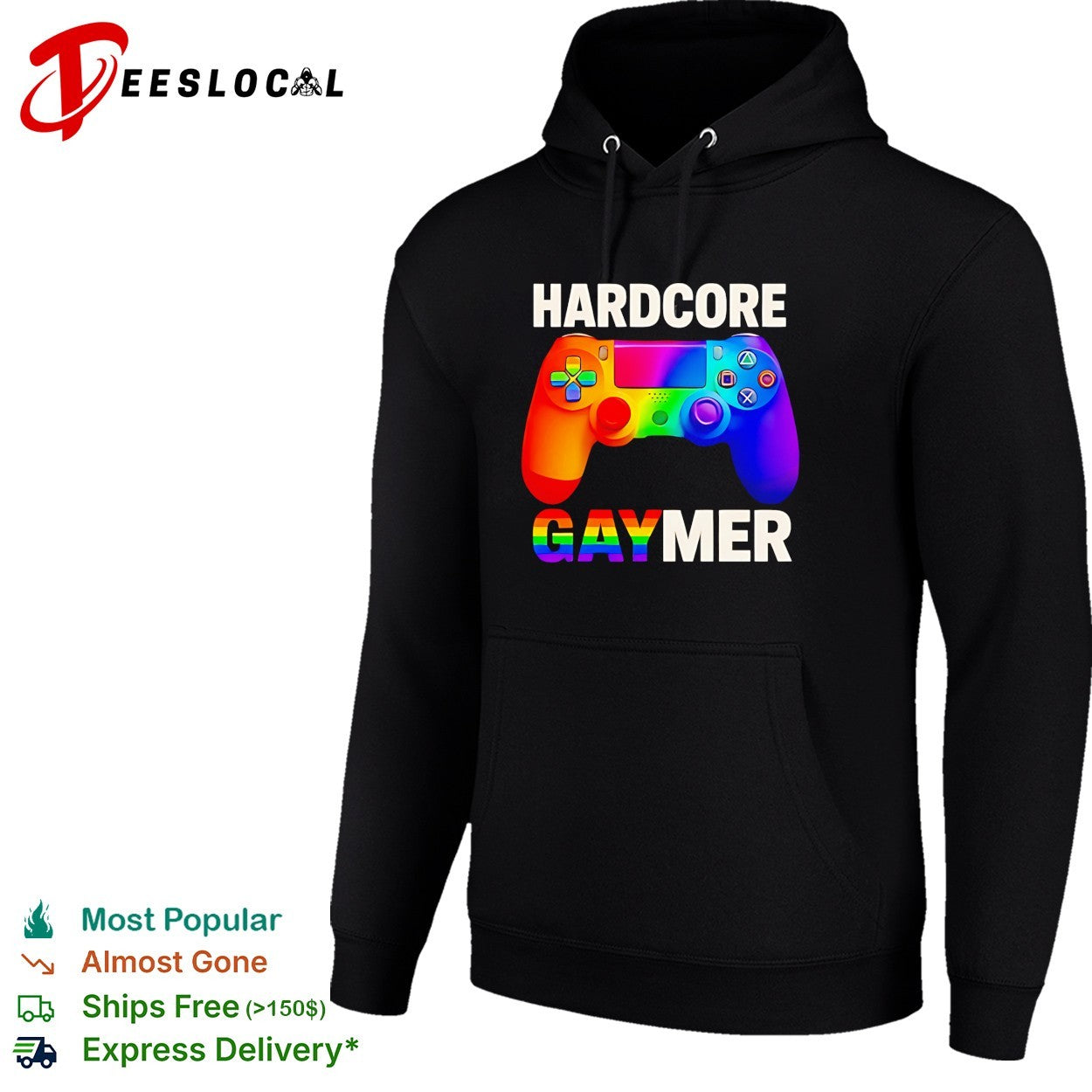 Hardcore Gaymer Rainbow LGBTQ Gamepad funny shirt